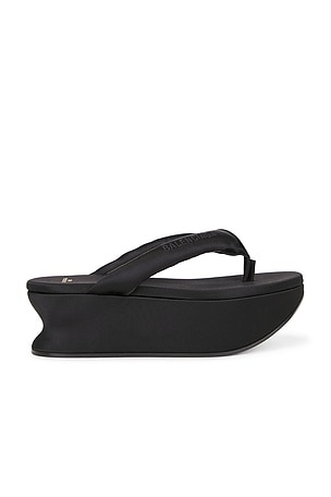 Balenciaga Gaeta Thong Wedge Sandal in Black