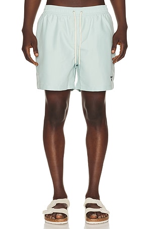 Barbour Water Reactive Leaf Print Swim Short in Teal