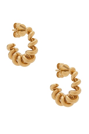 Boochier Slinkee Hoop Earrings in Metallic Gold