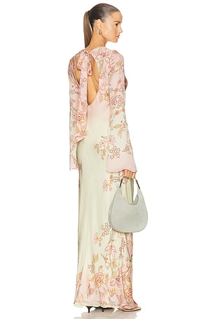 HEMANT AND NANDITA Back Tie Maxi Dress in Yellow