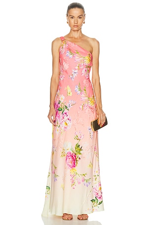 HEMANT AND NANDITA Avya Sash One Shoulder Dress in Pink