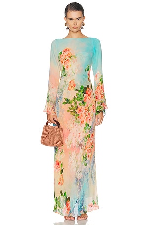 HEMANT AND NANDITA Double Layer Maxi Dress in Multi