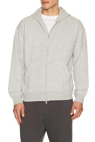 Beyond Yoga Luxefleece Full Zip Hoodie in Light Grey