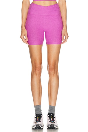 Beyond Yoga Spacedye At Your Leisure 5 Biker Short in Fuchsia
