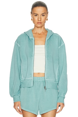Beyond Yoga Fade Out Full Zip Hoodie in Teal