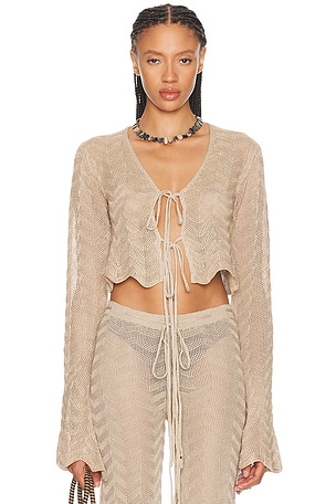 Bananhot Corin Cardigan in Metallic Gold