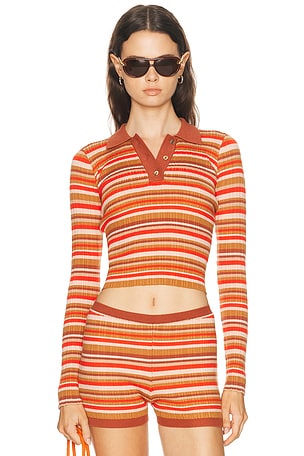 Bananhot Jack Polo Top in Cognac,Red