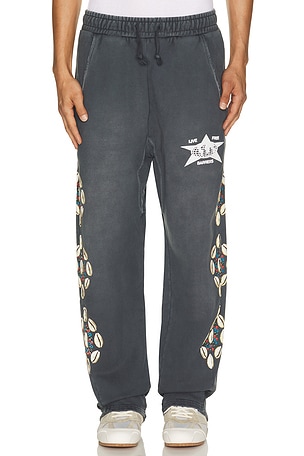 Barriers Worldwide Cowrie Shell Sweatpant in Black