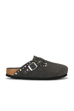 BIRKENSTOCK Boston Rivets Tonal Clog in Charcoal