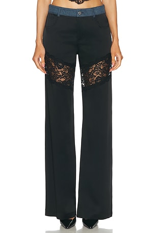 Blumarine Lace Wide Leg in Black