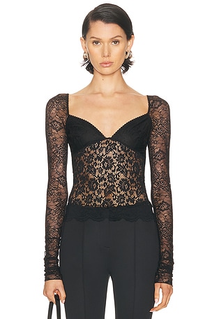 Blumarine Long Sleeve Top in Black