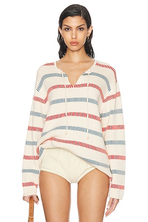 BODE Bay Stripe Sweater in Cream