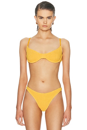Bond Eye Gracie Balconette Bikini Top in Mustard