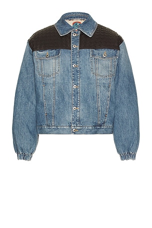 Bottega Veneta Vintage Indigo Intrecciato Denim Jacket in Blue