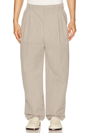 Bottega Veneta Dry Wool Melange Toile Trouser in Light Grey