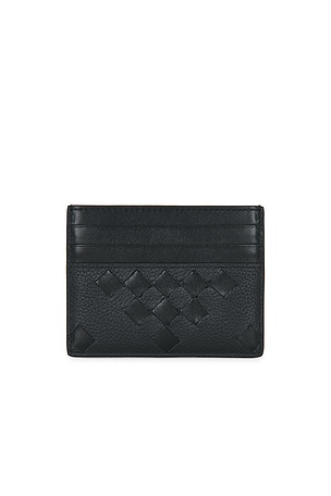 Bottega Veneta Intrecciato Credit Card Case Diamonds Dover in Black