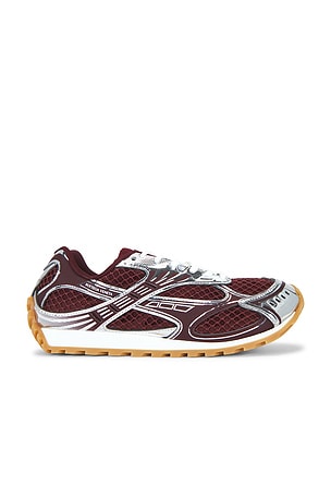 Bottega Veneta Technical Fishnet Orbit Sneaker in Burgundy