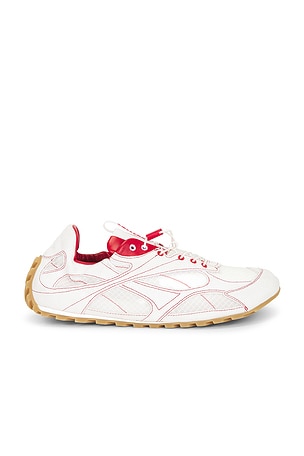 Bottega Veneta Orbit Flash Trek Sneaker Nylon Trek Soft Suede in White