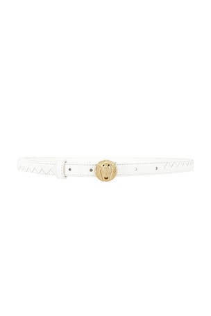 Bottega Veneta Leather Belt in White
