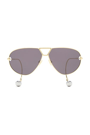 Bottega Veneta Drop Pilot Sunglasses in Metallic Gold