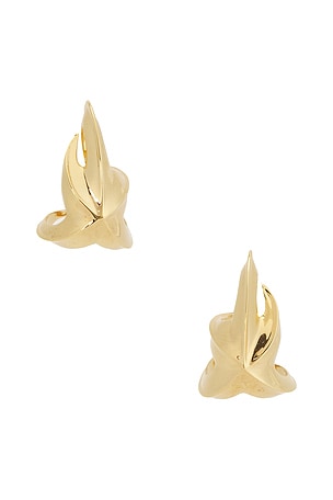 Bottega Veneta Geometric Stud Earrings in Metallic Gold