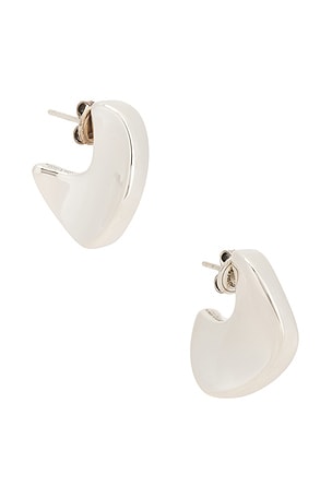 Bottega Veneta Round Sterling Silver Earrings in Metallic Silver