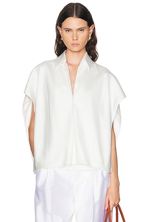 Bottega Veneta Silk Twill Blouse in White