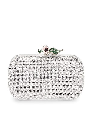 Bottega Veneta Knot Crystal Clutch in Metallic Silver