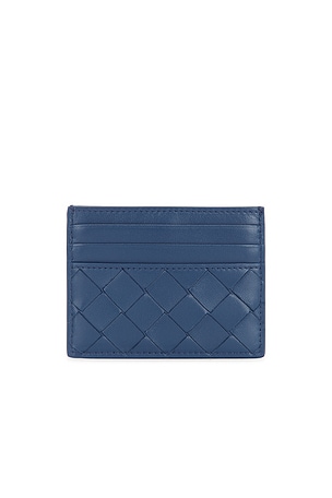 Bottega Veneta Intrecciato Credit Card Case in Blue