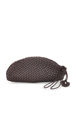 Bottega Veneta Small Vongola Clutch in Chocolate