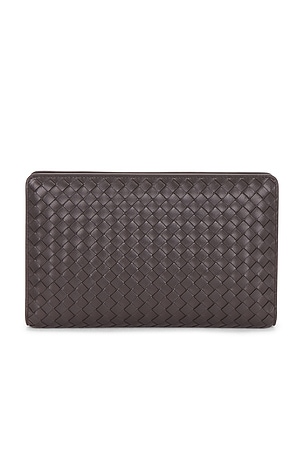 Bottega Veneta Agenda Clutch in Chocolate