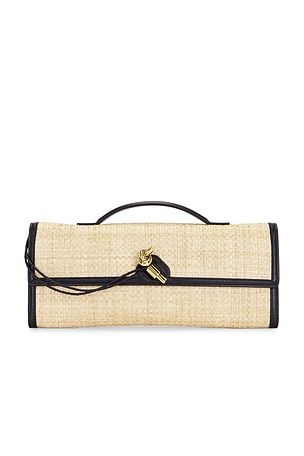 Bottega Veneta Andiamo Clutch in Beige