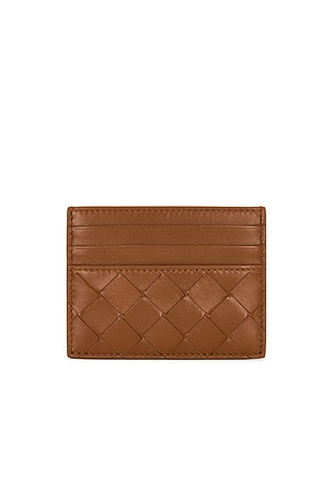 Bottega Veneta Intrecciato Credit Card Case in Brown