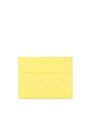 Bottega Veneta Intrecciato Credit Card Case in Yellow