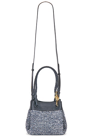 Bottega Veneta Small Parachute Curly Raffia Bag in Blue