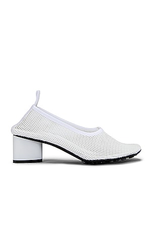 Bottega Veneta Stretch Web Flex Sock Pumps in White