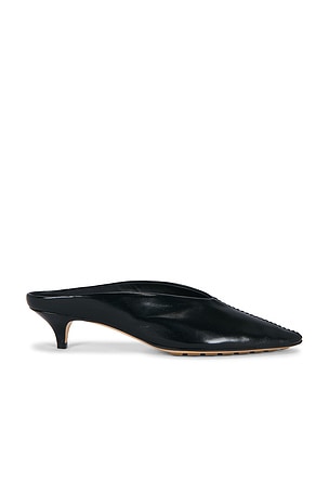 Bottega Veneta Vesta Kitten Heel Mule in Black