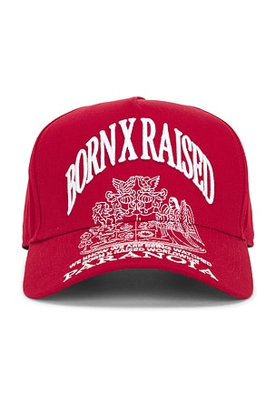 Born x Raised Paranoia Crest Snapback in Red