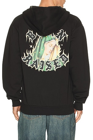 Born x Raised Guadalupe Zip-Up Hoodie in Black