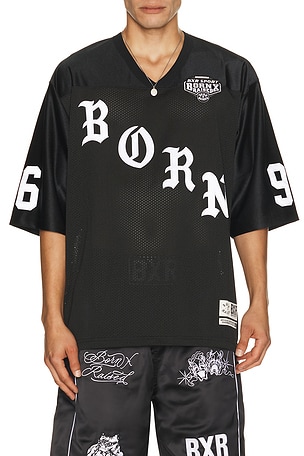 Born x Raised Paranoia Football Jersey in Black