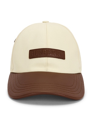Burberry Mixed Material Cap in Brown