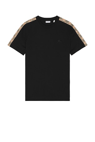 Burberry Check Tape T-Shirt in Black