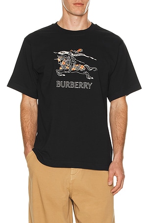 Burberry Ryan Check Tee in Black