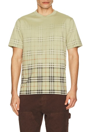 Burberry Ryan Check Tee in Green