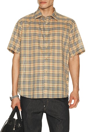 Burberry Radmar Short Sleeve Shirt in Beige