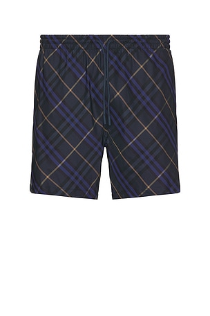 Burberry Printed Check Swim Short in Navy