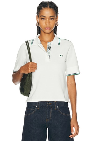 Burberry Billie Polo Top in White
