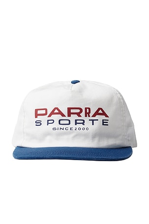 By Parra Sporte 5 Panel Hat in White,Blue