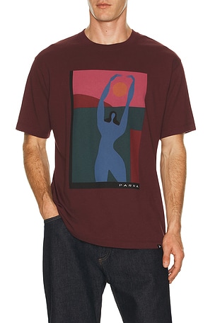 By Parra Protect The Sun T-Shirt in Burgundy