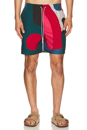 By Parra Ball To The Face Swim Shorts in Green,Blue